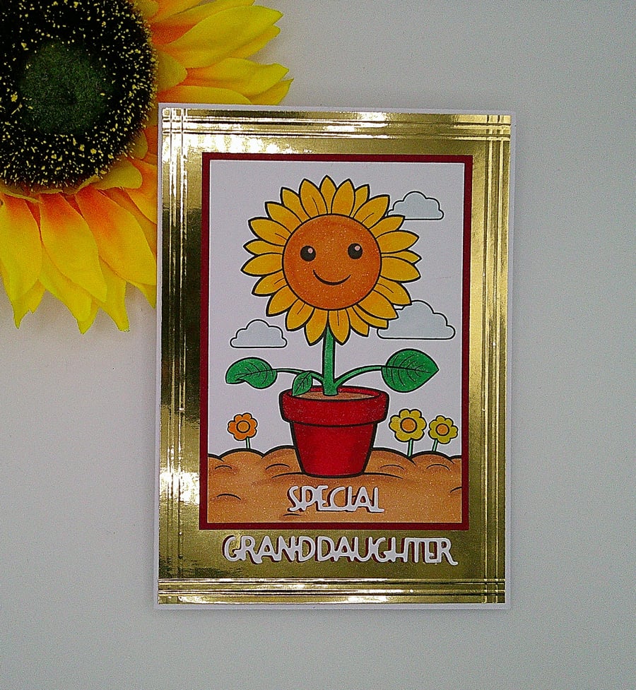 Granddaughter Sunflower Birthday Card