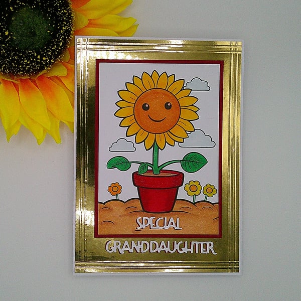 Granddaughter Sunflower Birthday Card