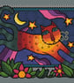 087 - Colourful Cats Series - Leaping Night Cat - Cross Stitch Pattern - Image 2