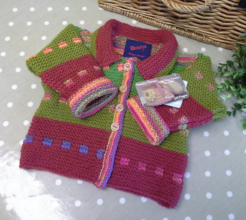Designer Toddler's Hand Knitted Cardigan-Jacket  1-2 Years size ONE OFF