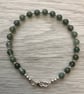 Green moss agate & sterling silver bracelet  - Image 3