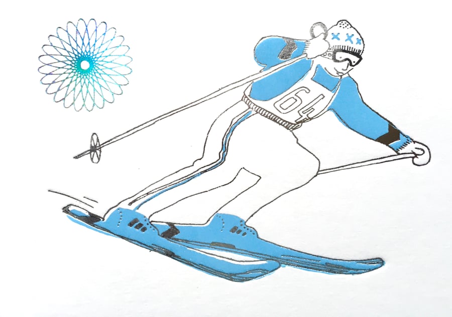 Skier Greetings Card