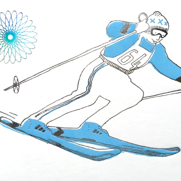 Skier Greetings Card