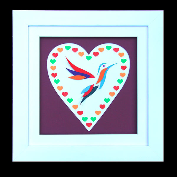 5 - HUMMINGBIRD HEART WITH MATCHING VALENTINES CARD