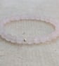 Rose quartz gemstone and sterling silver stretch bracelet  - Image 3