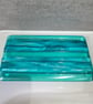 Large turquoise fused glass soapdish - Image 5