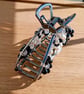 Black Metal Large Hair Claw Clip With Crystal And Shell Pearl Beads - Image 4