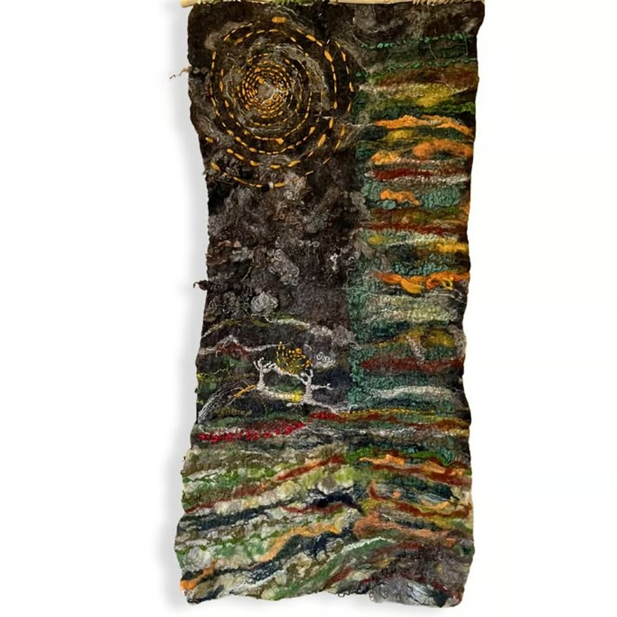 Art felt sensory wall hanging the essence of the moon