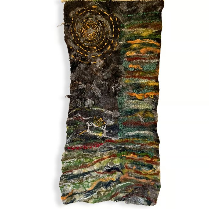 Art felt sensory wall hanging the essence of the moon