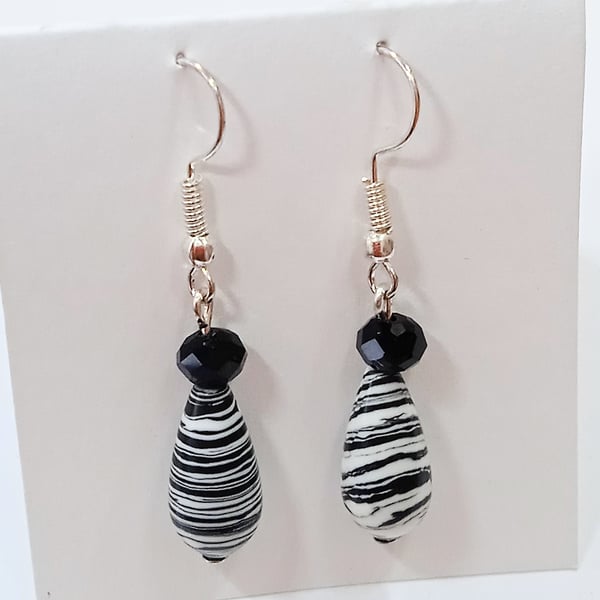 Striped Agate Earrings (9) - UK Free Post