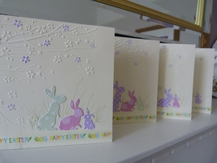 Pack of 4 Easter Bunny Cards