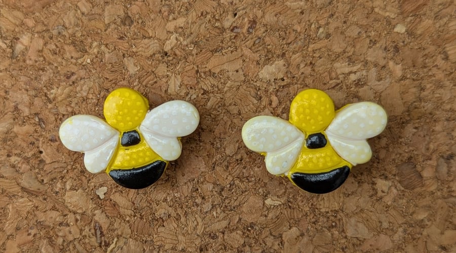 Handmade Bumblebee Stud Earrings  