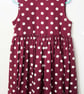 Burgundy Sleeveless Dress with Cream Spots 3 - 4 Years - Image 1
