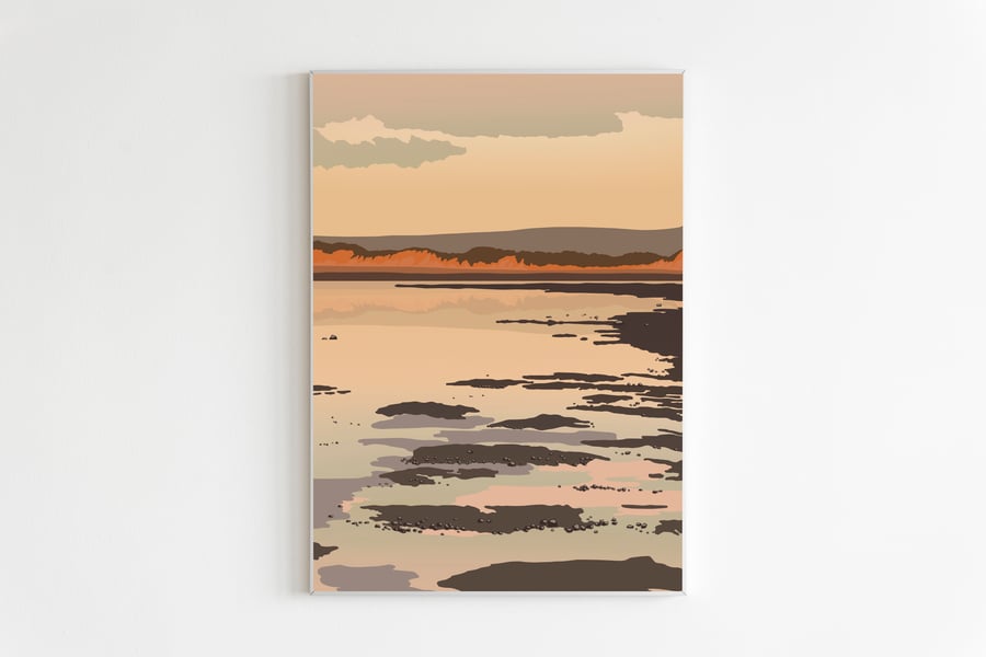 Crow Point Beach Print, North Devon Print, Landscape Print