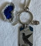 Hogwarts Ravenclaw house keyring with crochet heart and bag clip