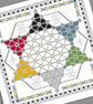 221E Cross Stitch chart Chinese Checkers Sternhalma Game Board Sampler - Image 5
