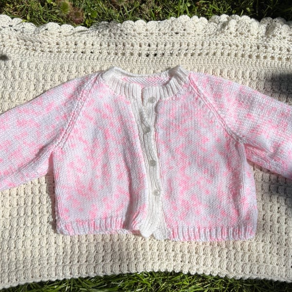 Pink marl cardigan 2yrs