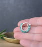 Amazonite Gemstone Hoop Earrings in Sterling Silver - Boho Crystal Small Hoops - Image 5