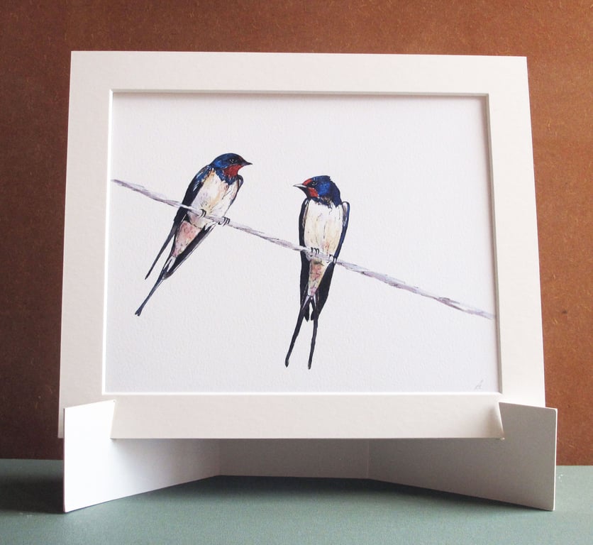 Two Swallows Fine Art Print