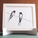 Two Swallows Fine Art Print