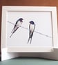 Two Swallows Fine Art Print - Image 1