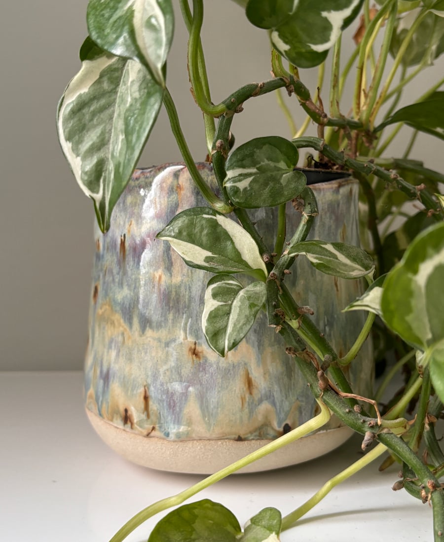 Handmade ceramic plant pot, 11.5cm wide plant pot, decorative pot