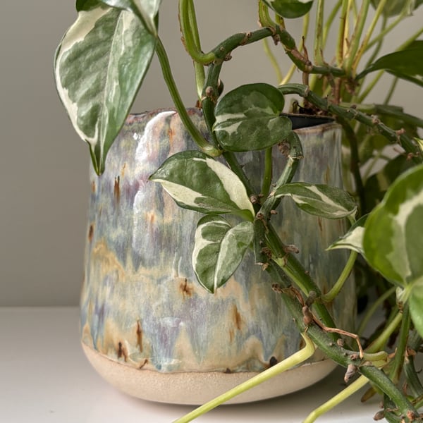 Handmade ceramic plant pot, 11.5cm wide plant pot, decorative pot
