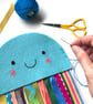 Jellyfish Wall Decoration in Pale Blue Wool Felt - Image 6