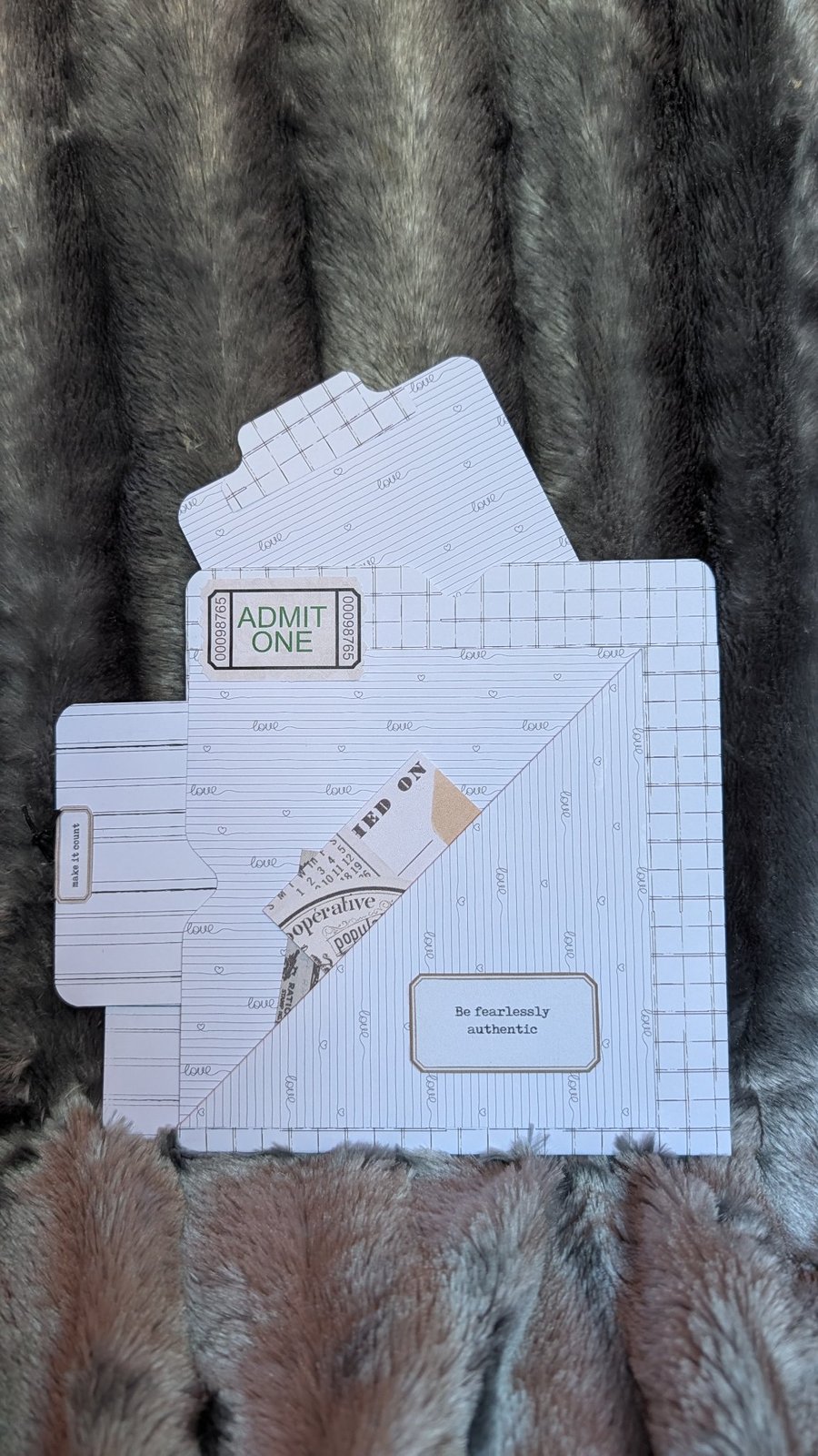 Large Multi-Pocket Journal Insert - White & Black Lines