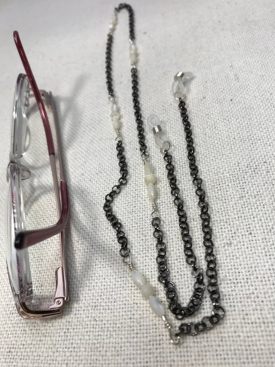 Spectacle chain or sunglasses lanyard with Mother of Pearl 