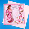 Female Birthday Card, Decoupage, 8x8inches, 20x20cms, Wife, Sister, Daughter, Gr