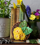 Whimsical Spring Garden handmade wall decoration, keepsake yellow and brown - Image 3