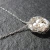 Sterling silver wire wrapped nest pendant