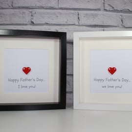 FATHER'S DAY - FRAMED HEART MADE USING LEGO - DAD OR DADDY