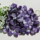 10 Purple Amethyst Crystal Polished Tumblestones, Craft, Mosaic, Grid, Chakra