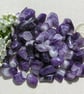 10 Purple Amethyst Crystal Polished Tumblestones, Craft, Mosaic, Grid, Chakra