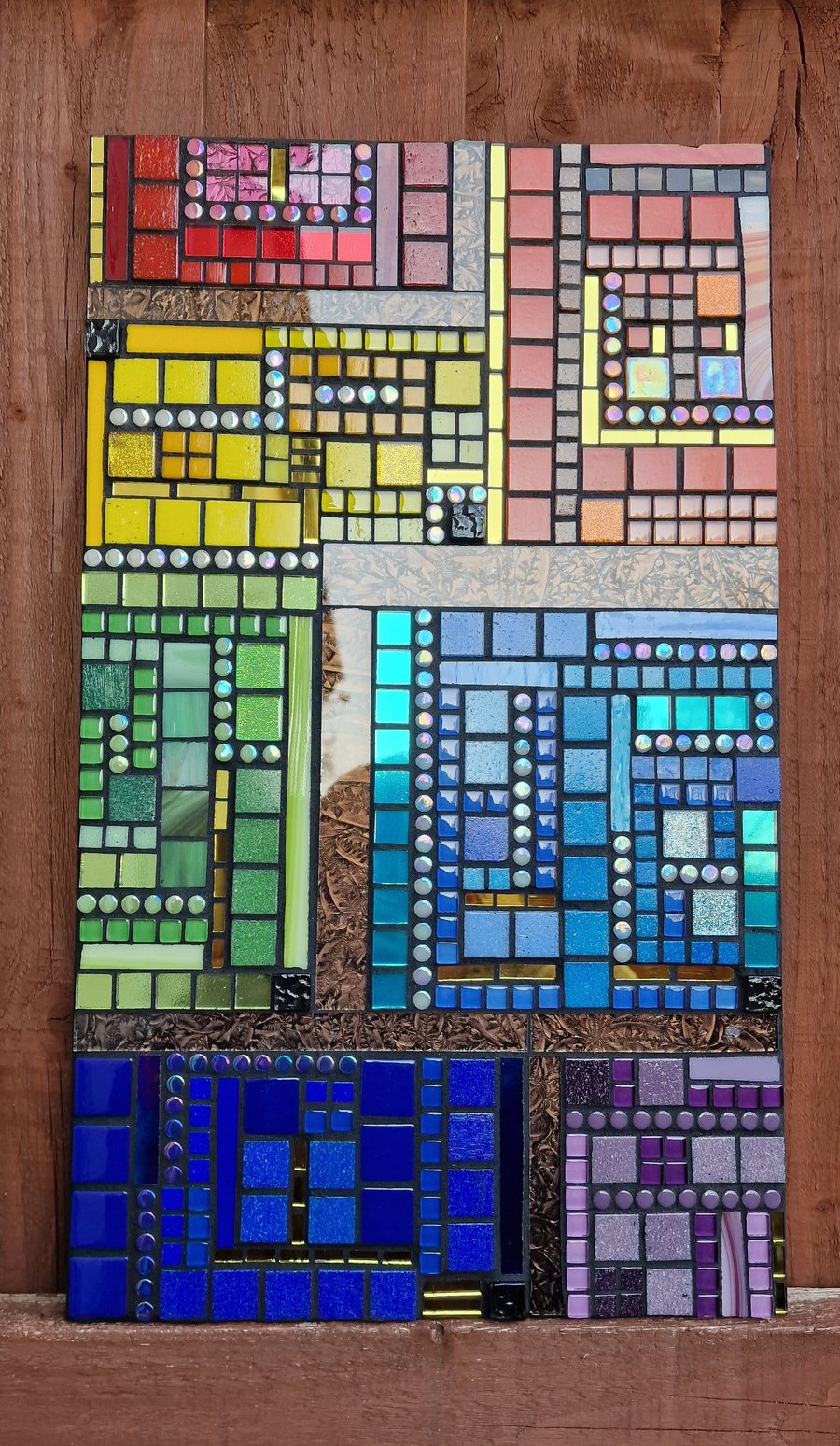 'Imperfect Conformity' glass mosaic wall hanging