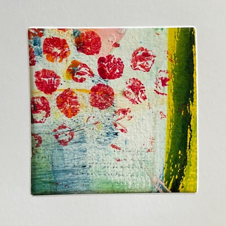 Original Painted Greetings Card, small artwork for framing.