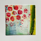 Original Painted Greetings Card, small artwork for framing.