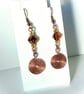Copper Tone Wire Spiral Earrings
