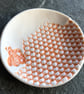 Porcelain bowl, dipping honeycomb and bee orange white The Porcelain Menagerie - Image 3