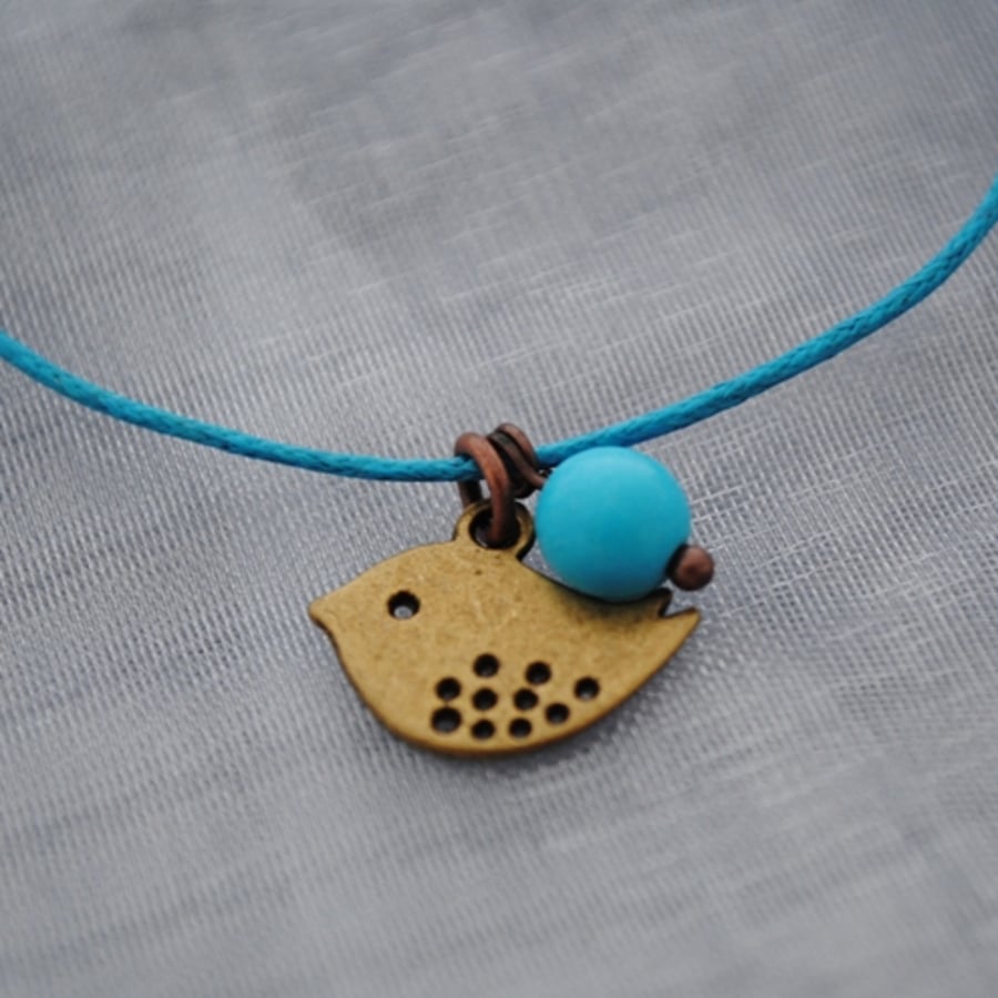Friendship Bracelet-Copper Bird with cord colour choice