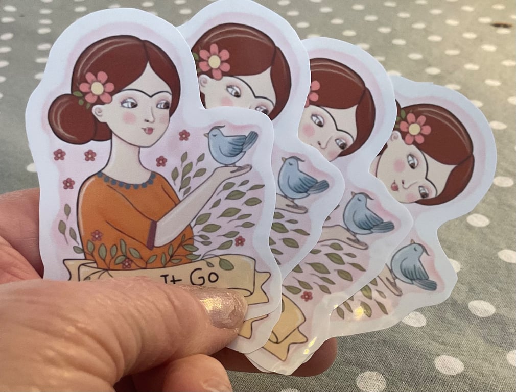 Let it go sticker- Healing Affirmation Illustration, Mindfulness gift,Positive