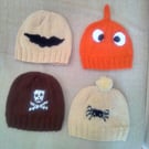Halloween Themed Beanie Hats for Baby, Halloween Gift Idea, Knitted Hat