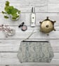 Hand Printed Linen Zipped Cosmetic Bag - Image 3
