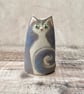 Handmade small grey cat vase - Image 6