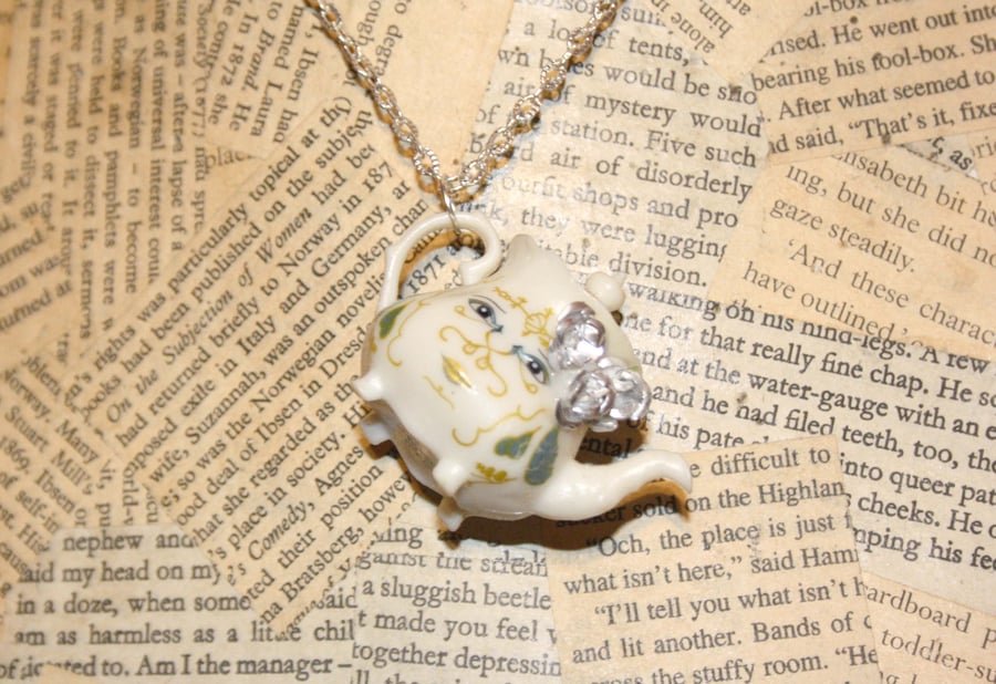 Beauty and the Beast Mrs Potts Reclaimed Toy Necklace