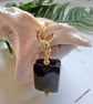 Black Onyx Gold Plate Huggie Earrings - Image 6