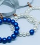 Blue and Pearl Christmas Wreath tree decorations 