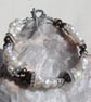 Chocolate Brown & White Freshwater Pearl Glamour Beaded Bracelet "Mocha Crush" - Image 4